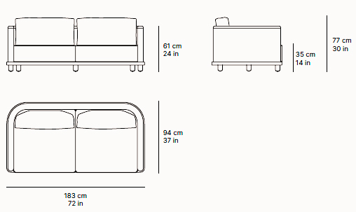 croquis sofa umbra dos plazas skld studio
